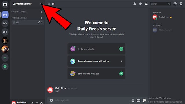 How to Delete server on the discord
