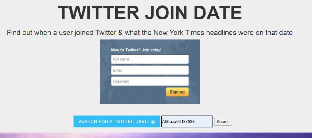 How to get a Twitter users join date