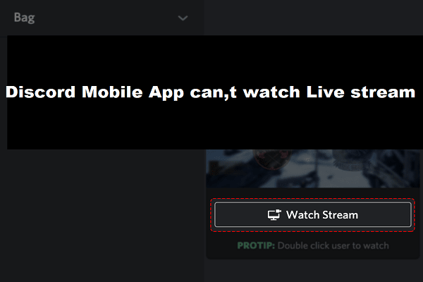 Discord Mobile App can,t watch Live stream