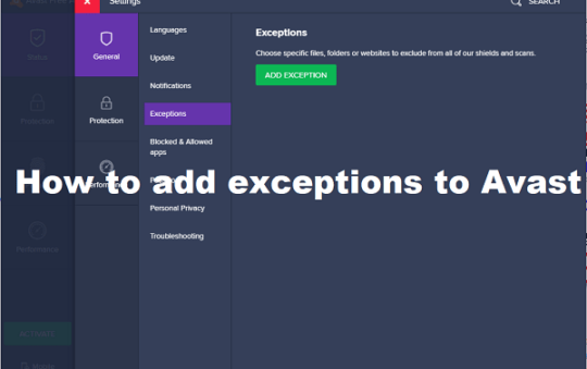How to add exceptions to Avast on PC or Laptop?